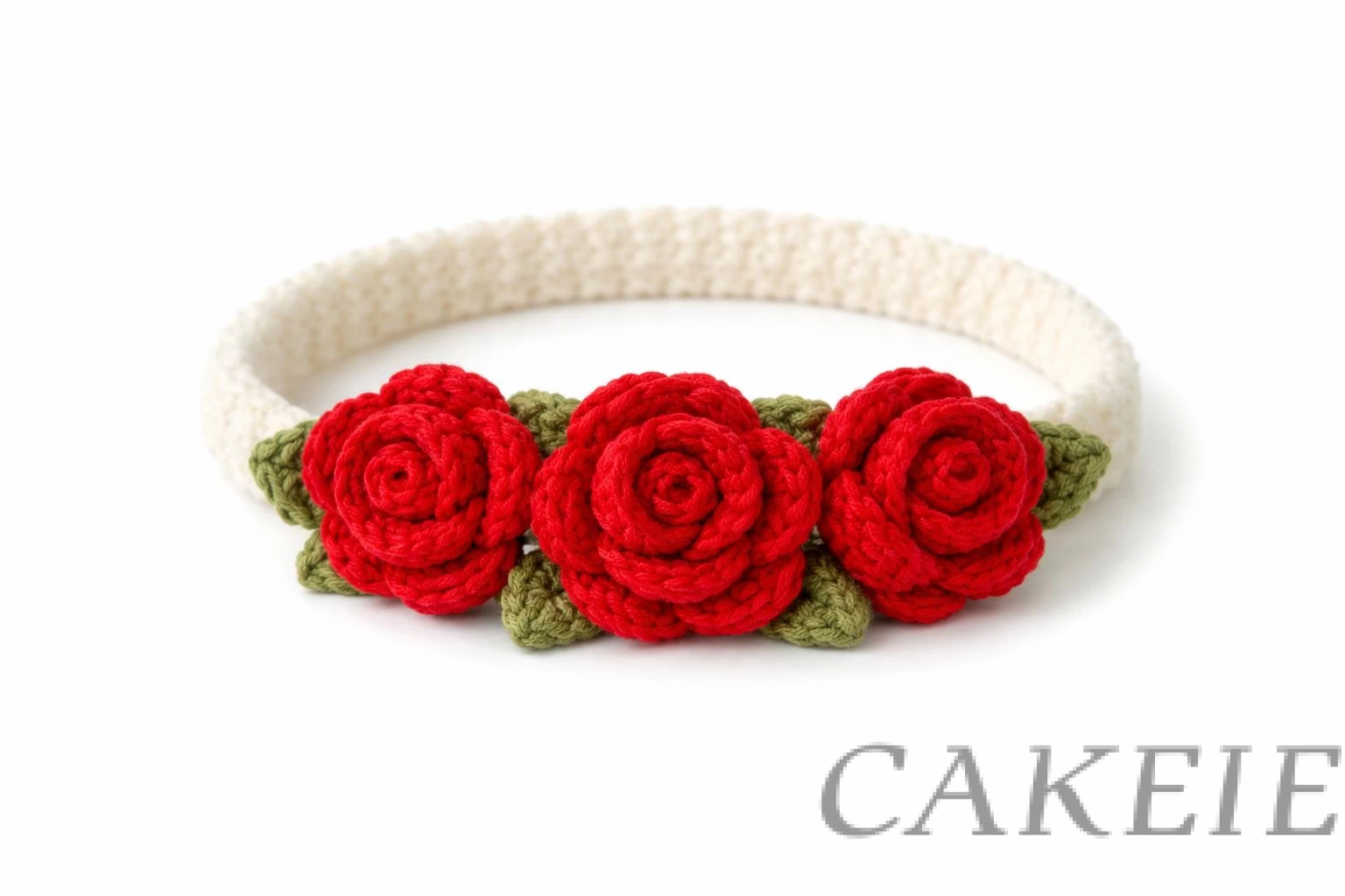Triple Rose Crochet Hairband